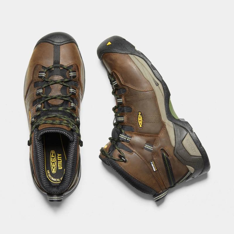 Keen Detroit Xt Mid Waterproof Steel Toe - Erkek Iş Botu - Kahverengi - Turkey (087912XHI)